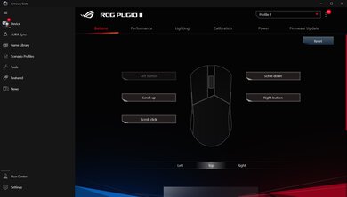 ASUS ROG Pugio II Software settings screenshot