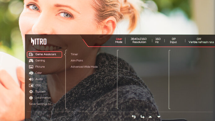 Acer Nitro XV275K P5biipruzx OSD Picture