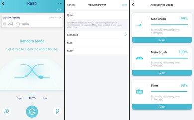 yeedi K650 Companion App Screen Grabs