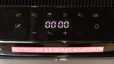 NutriChef 5.8 Quart NCAF539TB Control Panel Photo