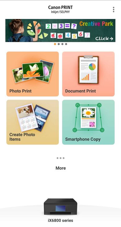 Canon PIXMA iX6820 App Printscreen