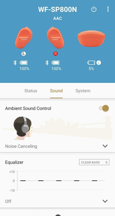 Sony WF-SP800N Truly Wireless App Picture