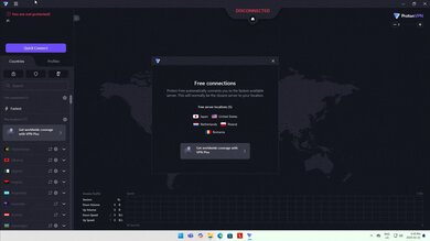 Proton VPN Free VPN Destination Selection Example