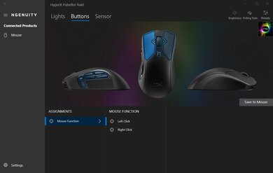 HyperX Pulsefire Raid Software settings screenshot