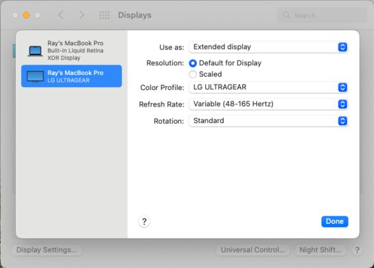 LG 32GN650-B/32GN63T-B macOS Screenshot
