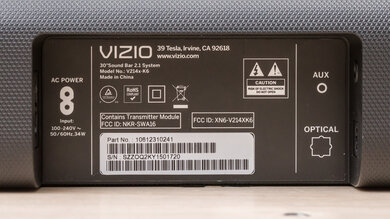 Vizio V Series V214x-K6 Physical inputs bar photo 1