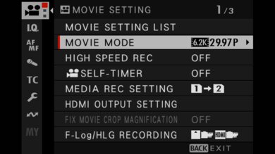 Fujifilm X-T5 Screen Menu Picture