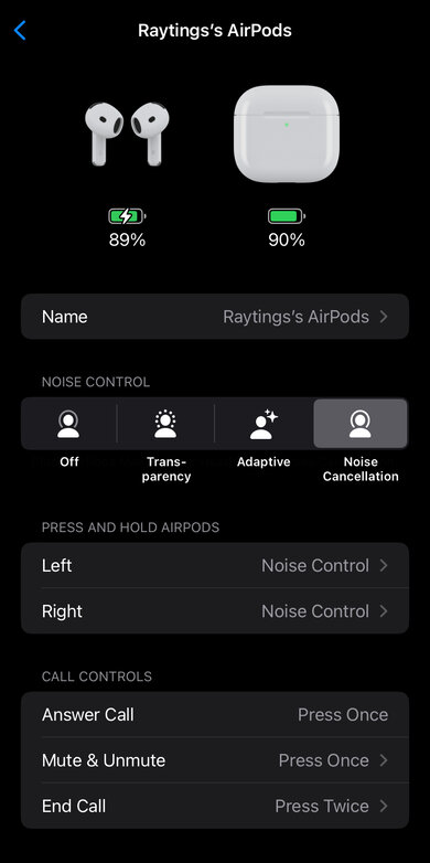 Apple AirPods 4 with Active Noise Cancellation App Picture