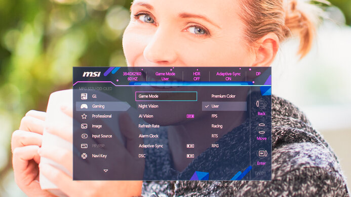MSI MPG 322URX QD-OLED OSD Picture