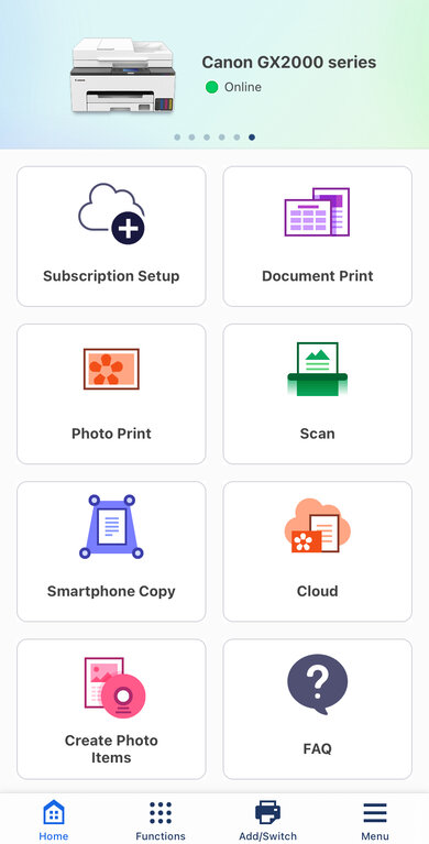 Canon MegaTank MAXIFY GX2020 App Printscreen