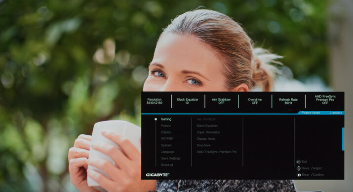 Gigabyte M28U OSD Picture