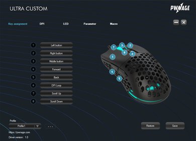 Pwnage Ultra Custom Symm 2 Software settings screenshot