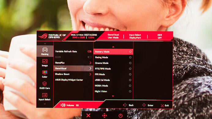ASUS ROG Strix OLED XG27ACDNG OSD Picture