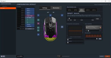 SteelSeries Aerox 5 Software settings screenshot