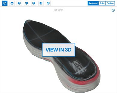 Mizuno Wave Rider 29 3D Model Internal