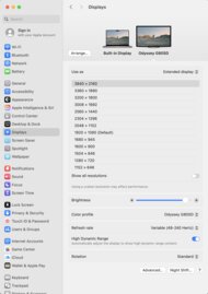 Samsung Odyssey OLED G80SD S32DG80 macOS Screenshot