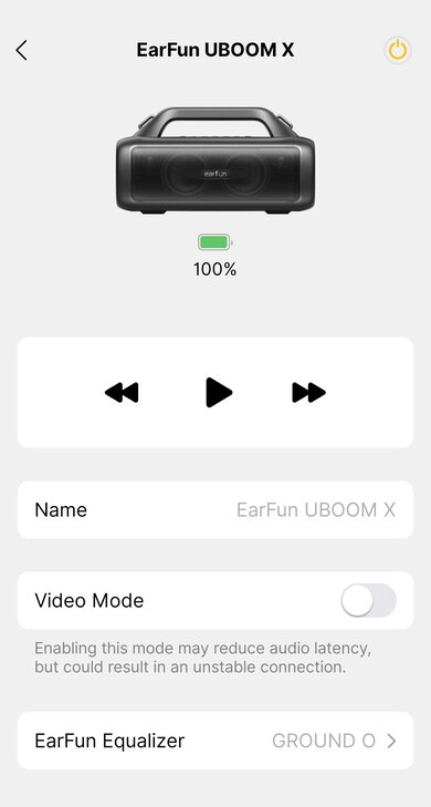 EarFun UBOOM X App Picture