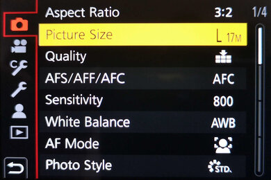 Panasonic LUMIX ZS99 Screen Menu Picture