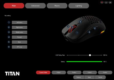 Xenics Titan GX AIR Wireless Software settings screenshot