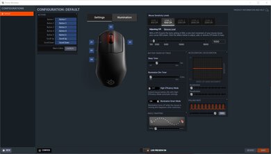 SteelSeries Prime Wireless Software settings screenshot