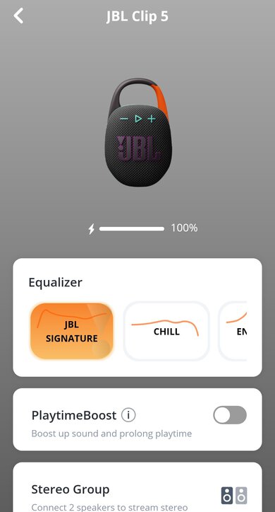 JBL Clip 5 App Picture
