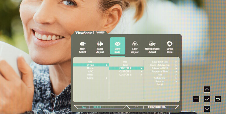 ViewSonic VG1655 OSD Picture