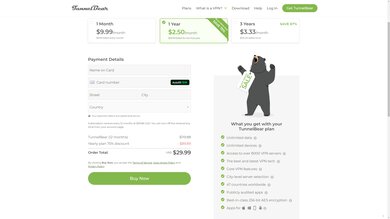 TunnelBear Payment Options