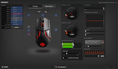 SteelSeries Rival 650 Software settings screenshot