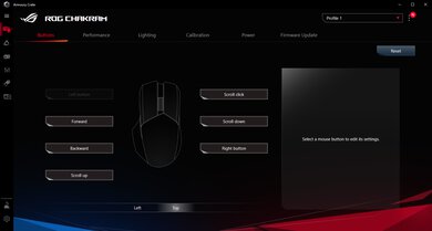ASUS ROG Chakram Software settings screenshot