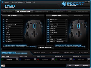 ROCCAT Tyon Software settings screenshot