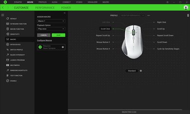 Razer Pro Click Software settings screenshot