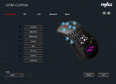 Pwnage Ultra Custom Ergo  Software settings screenshot