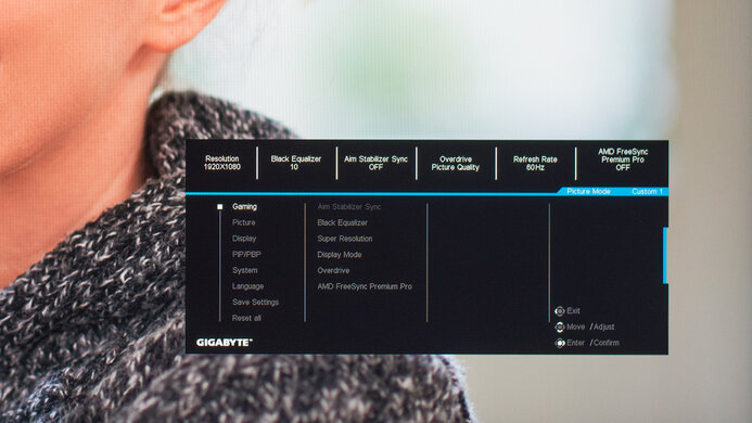 Gigabyte M27U OSD Picture
