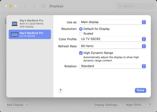 LG C1 48 OLED macOS Screenshot
