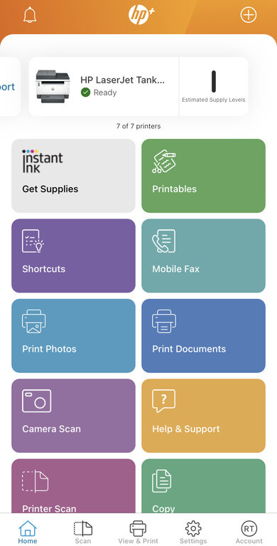 HP LaserJet Tank MFP 2604sdw App Printscreen