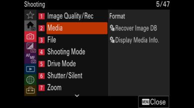 Sony ZV-1 II Screen Menu Picture