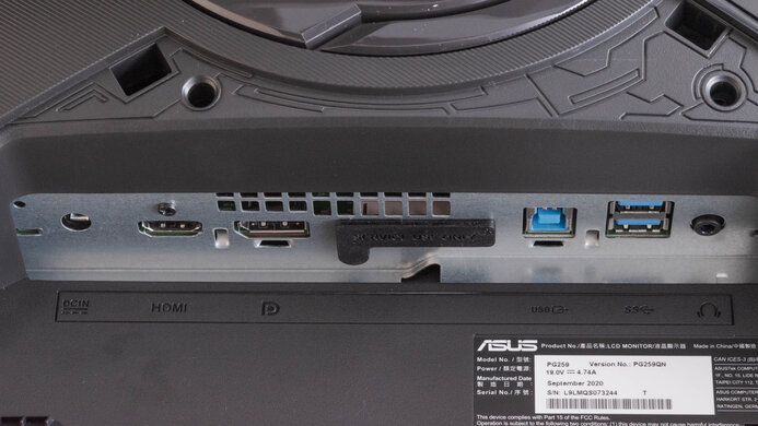 ASUS ROG Swift 360Hz PG259QN Inputs 1