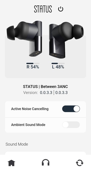 Status Between 3ANC True Wireless App Picture