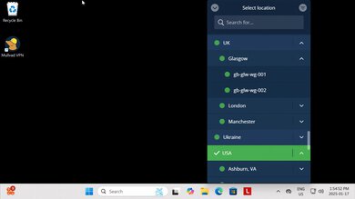Mullvad VPN Destination Selection Example