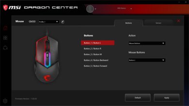 MSI CLUTCH GM30 Software settings screenshot