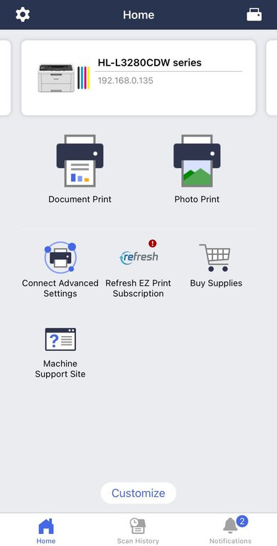 Brother HL-L3280CDW App Printscreen