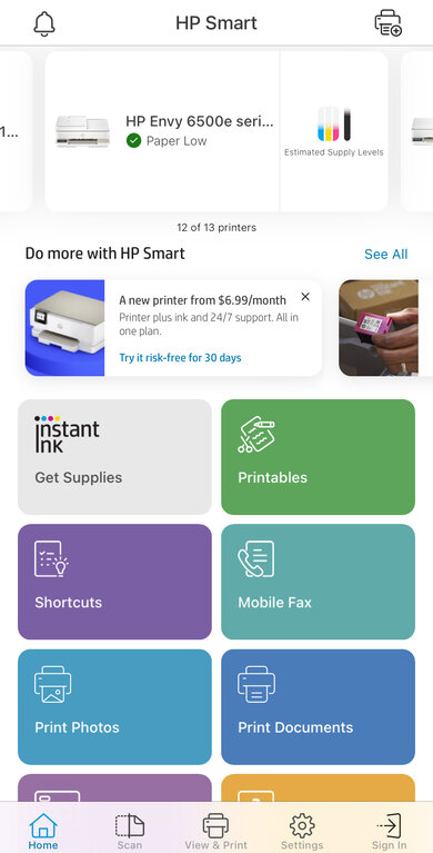 HP ENVY 6555e App Printscreen