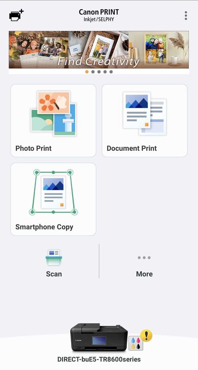 Canon PIXMA TR8620 App Printscreen