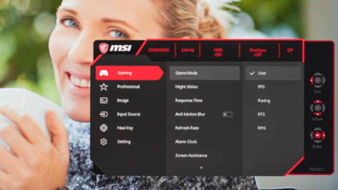 MSI Optix MAG273R OSD Picture