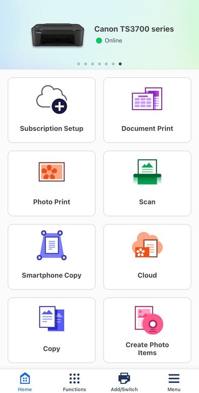 Canon PIXMA TS3720 App Printscreen