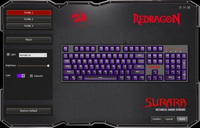 Redragon K582 SURARA RGB Software Picture