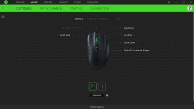 Razer Naga X Software settings screenshot