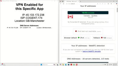 Private Internet Access VPN Enabled For App Screenshot