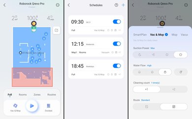 Roborock Qrevo Pro Companion App Screen Grabs