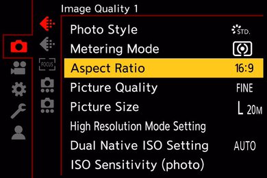 Panasonic LUMIX S9 Screen Menu Picture